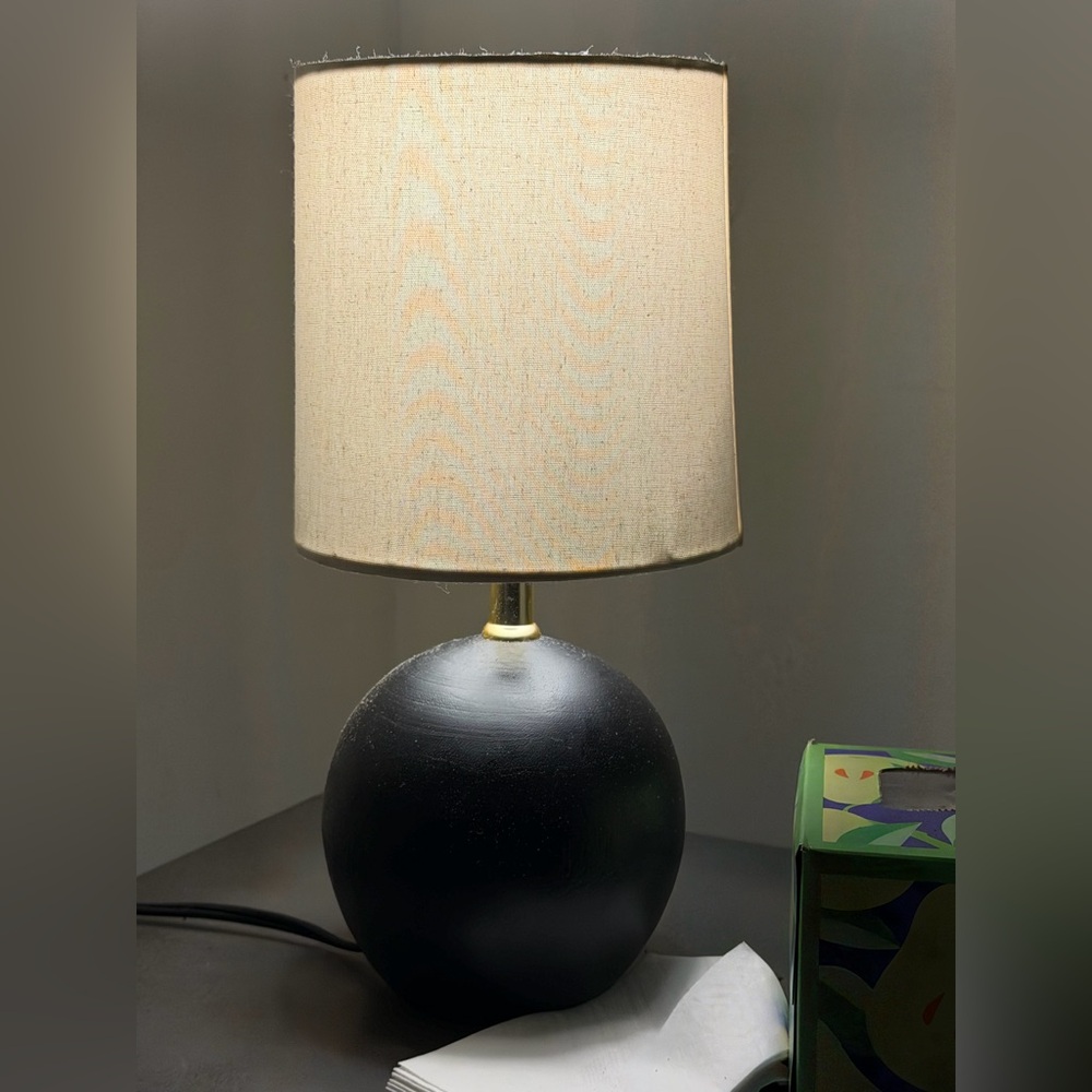OP Black and Cream Table Lamp